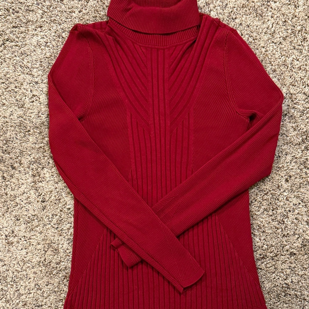 White House Black Market Rich Red Turtleneck Sweater